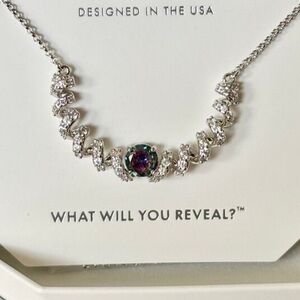 Elegant Silver Necklace with Purple Gemstone